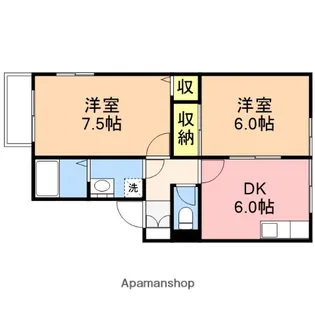 ハイカムール青山【1階】の間取り