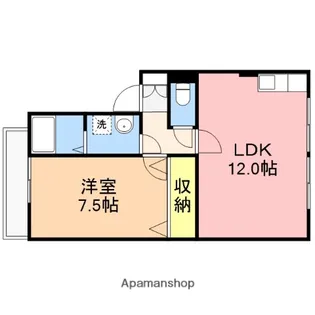 ハイカムール青山【1階】の間取り