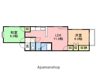 アタゴハイツ須賀【2階】の間取り