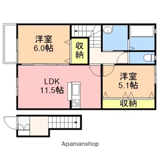 プレサージュⅡ【202号室】の間取り