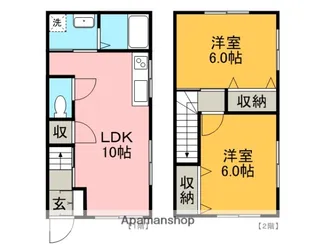 ハイツ黄金B棟【5号室】の間取り