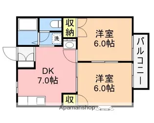 リバティーシーマⅠ【2階】の間取り