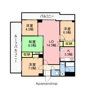 朝日プラザ寺尾【401号室】の間取り