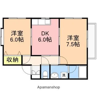 グレース坂井砂山B【102号室】の間取り