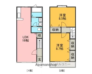 LA・LUNA B棟【1階】の間取り