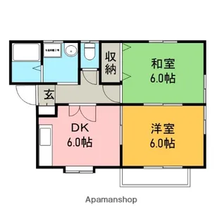 パルクⅡ E棟【202号室】の間取り