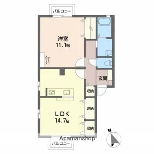 パークハイツ【1階】の間取り