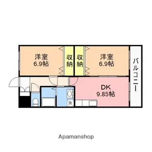 コーポ花【203号室】の間取り