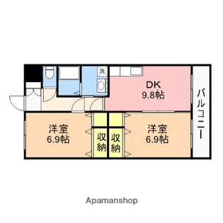 コーポ花【105号室】の間取り