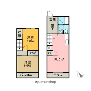 タウンハウス文京【B-2号室】の間取り