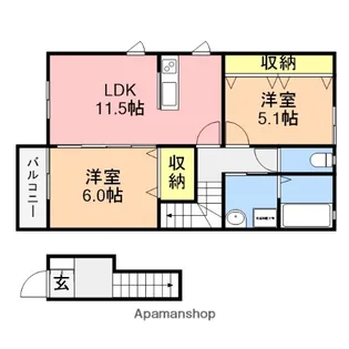 プレサージュⅢ【201号室】の間取り