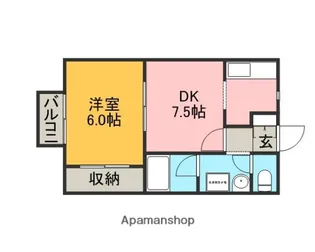 プロパティ88【2-D号室】の間取り