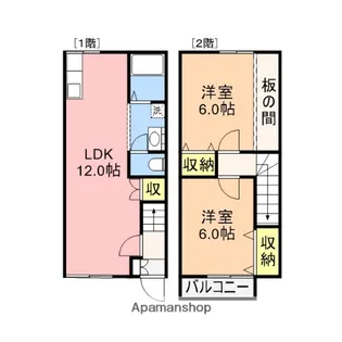 グランディールⅡ【104号室】の間取り