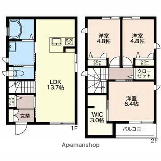 新潟県新潟市中央区関南町【一戸建】の間取り