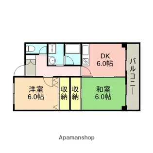 第2スカイマンション青嵐【301号室】の間取り