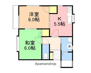 サンライズタウン【F-3号室】の間取り