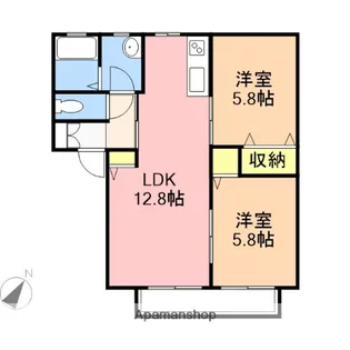 じゅりあん南台【101号室】の間取り