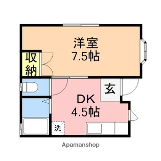 アビタシオン金鉢山【102号室】の間取り