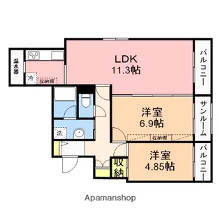 ロフティ信濃町【3-N号室】の間取り