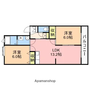 レジデンスK C棟【204号室】の間取り