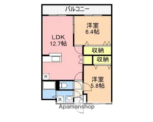 サンノーヴァ坂井東【203号室】の間取り