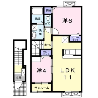 ビューレインボーⅤ【2階】の間取り