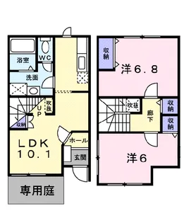 サンテラス アーイB【1階】の間取り
