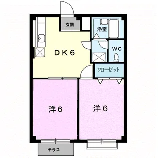 プライムハイツB【1階】の間取り