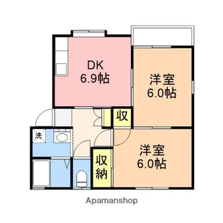 ファミリーハイツB棟【1階】の間取り