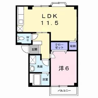 グリーンハイツB【1階】の間取り