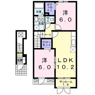 グランデー・ベル【2階】の間取り