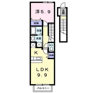 アクアスカイA【2階】の間取り