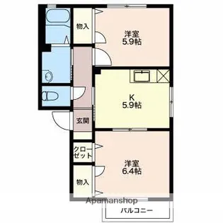 シャルマン寺尾【1階】の間取り