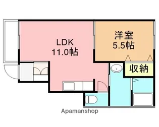 クローバー高井東【1-B号室】の間取り