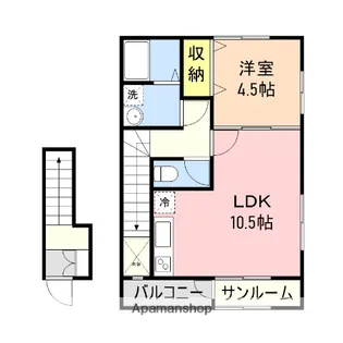 サンハイム・ラベストB棟【2階】の間取り