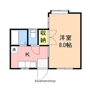 ウェブルームカヌレ【102号室】の間取り
