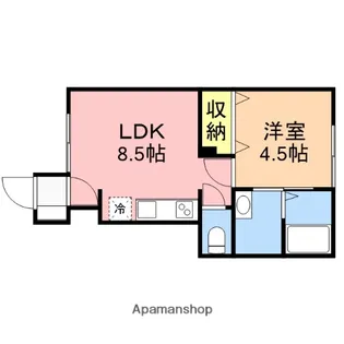 イーリッチテラス関屋本村アネックス【1階】の間取り