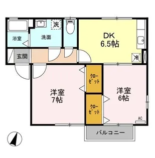 アクアグレイス ABC【2階】の間取り