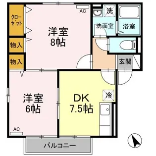 ロジュマンアンソレイエ ABC【C201号室】の間取り