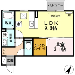 マリオン Ⅲ【1階】の間取り