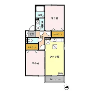 フラッツウィンド AB【1階】の間取り