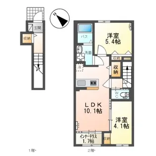 新潟市西区内野西2丁目アパート【205号室】の間取り