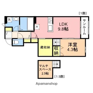 BELLE LEAD小針【1階】の間取り