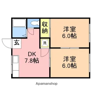 ケイスタハイツB【201号室】の間取り