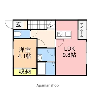 神宮寺尾【16号室】の間取り