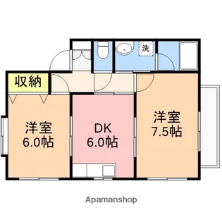 グレース坂井砂山A【101号室】の間取り