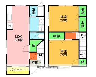ブルーリバー白鳥D棟【1号室】の間取り