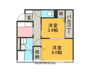 プリウス・小針【102号室】の間取り