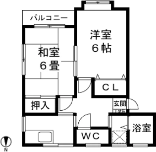 グリーンハイツ金沢【202号室】の間取り