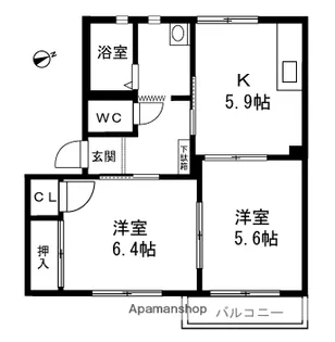 ピュアコスモA【2階】の間取り